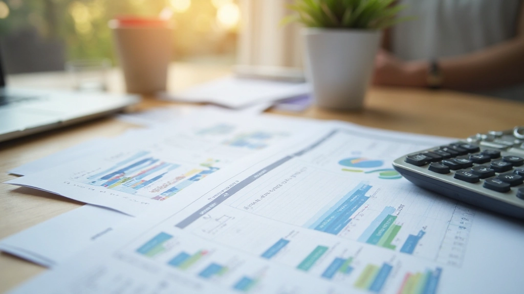 Фото рабочего стола с бюджетным планом и документами