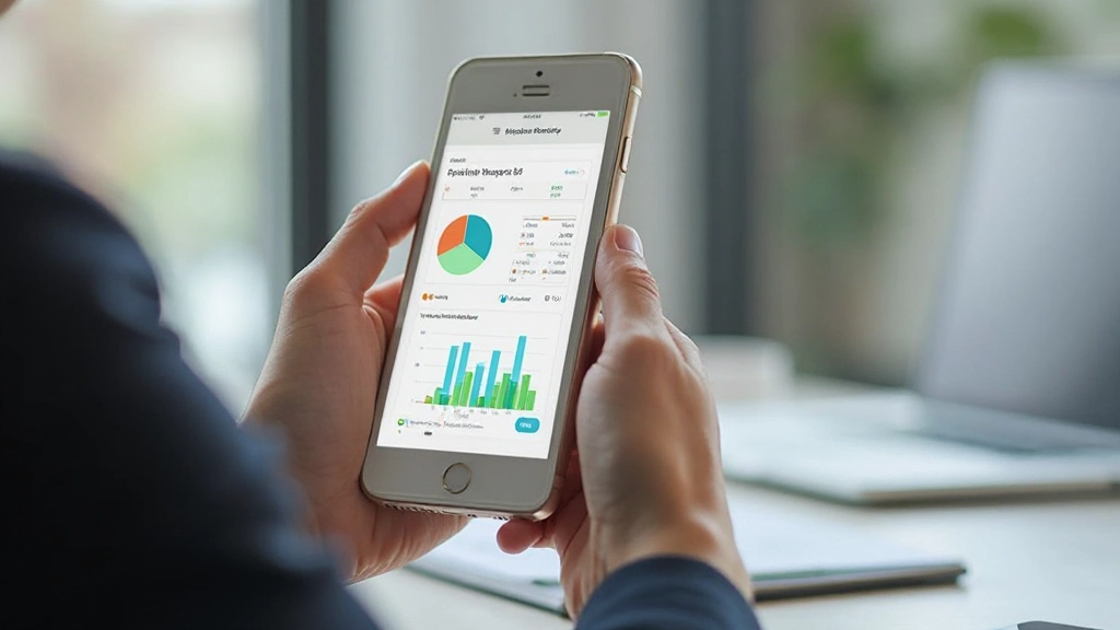 Приложение для управления бюджетом отображается на смартфоне с графиками расходов и целей