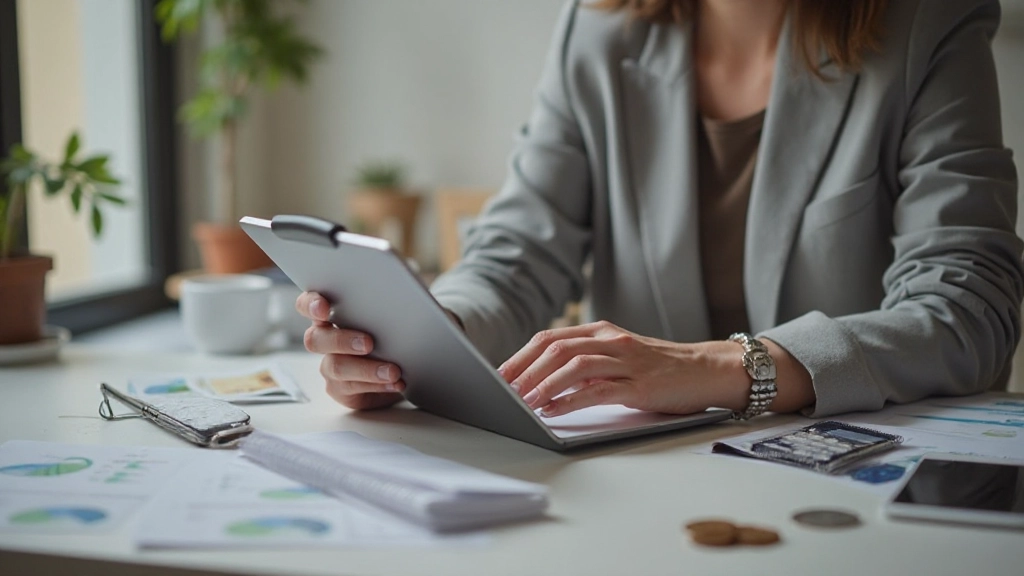 Человек, ведущий учёт личного бюджета в специальном приложении на планшете